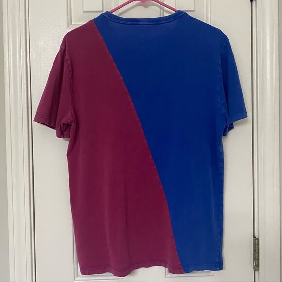 GAP • Surfer Surfing Blue + Pink Split Color-block Short Sleeve Graphic Tee - Picture 4 of 6